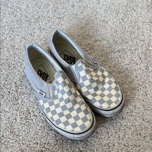 Vans Gray Sneakers with Checkerboard Design